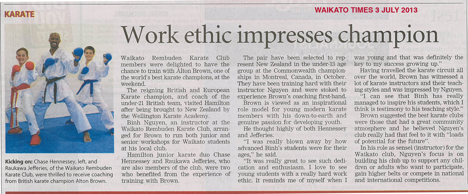 Work Ethic Impresses Champion News Story