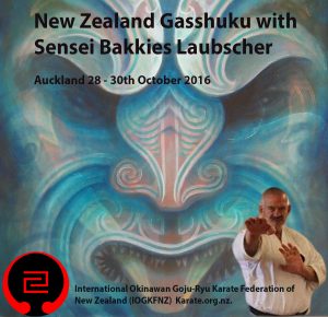 Sensei Bakkies Gasshuku Poster Auckland NZ 2016